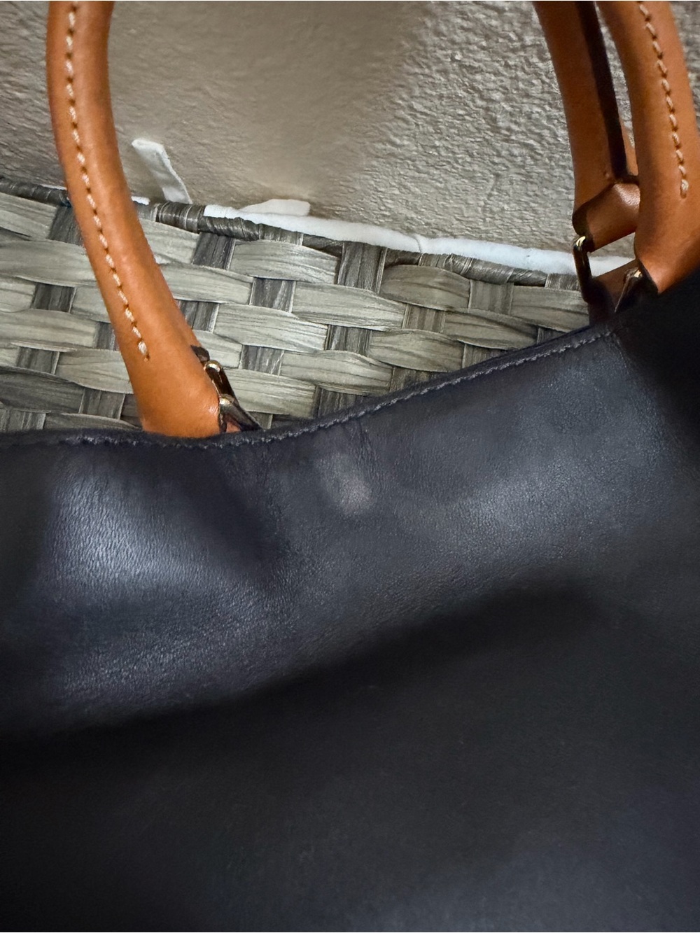 Dooney & Bourke Barlow Black Leather Tote with Brown Trim - Picture 15 of 15